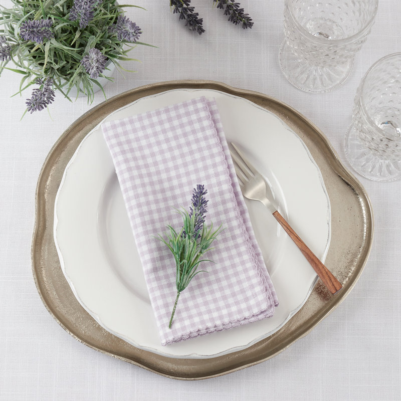 Anij 100% Cotton Geometric Napkin, Purple
