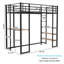 Lit mezzanine simple à structure en fer avec bureau et escalier pour enfants et adolescents-1542359355