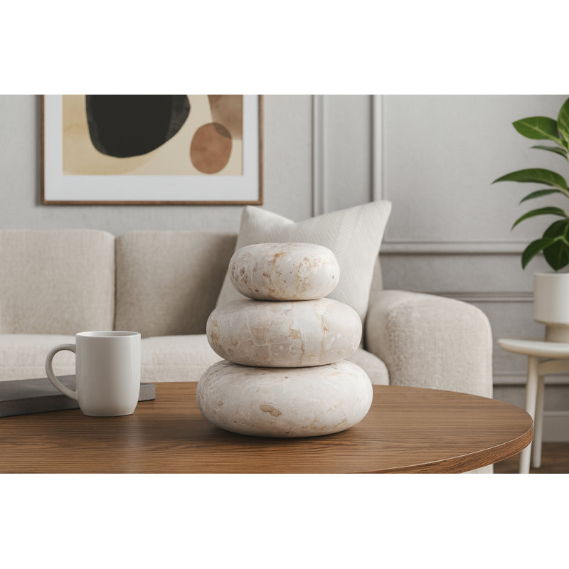 Pumpkin Marble Decorative Object, Beige