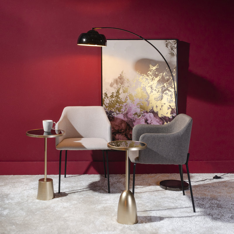 Amiriya 47cm H Polyester Blend Upholstered Metal Armchair