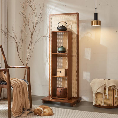Simple Solid Wood Partition Display Cabinet