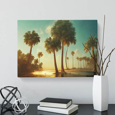 Beaming Palm Trees - Wrapped Canvas Print