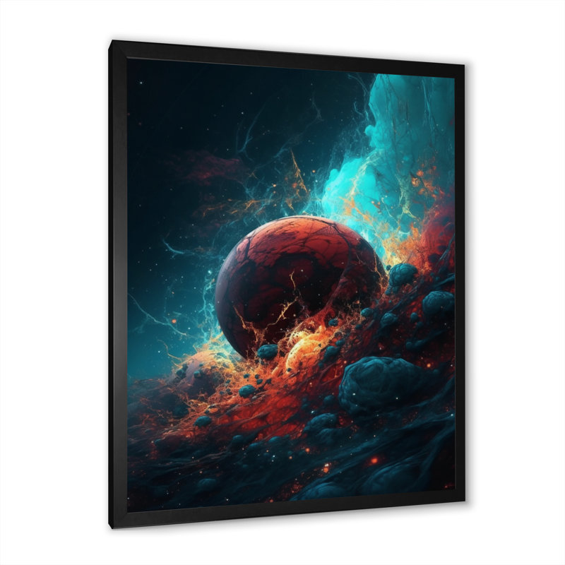 Imagine Space I - Space, reproduction d'art mural, Cadre d'angle fermé noir, H 32 po x l 24 po x P 1 po