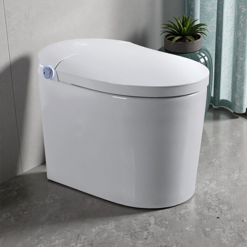 Toilette intelligente sans réservoir une pièce avec bidet, siège chauffant, chasse automatique et télécommande Smart