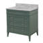 Meuble-lavabo simple 36 po avec comptoir vert sauge et comptoir en marbre de Carrare Whitman-521133449-521133557