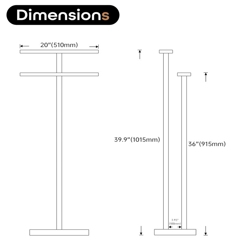 Porte-serviettes sur pied, Or brossé