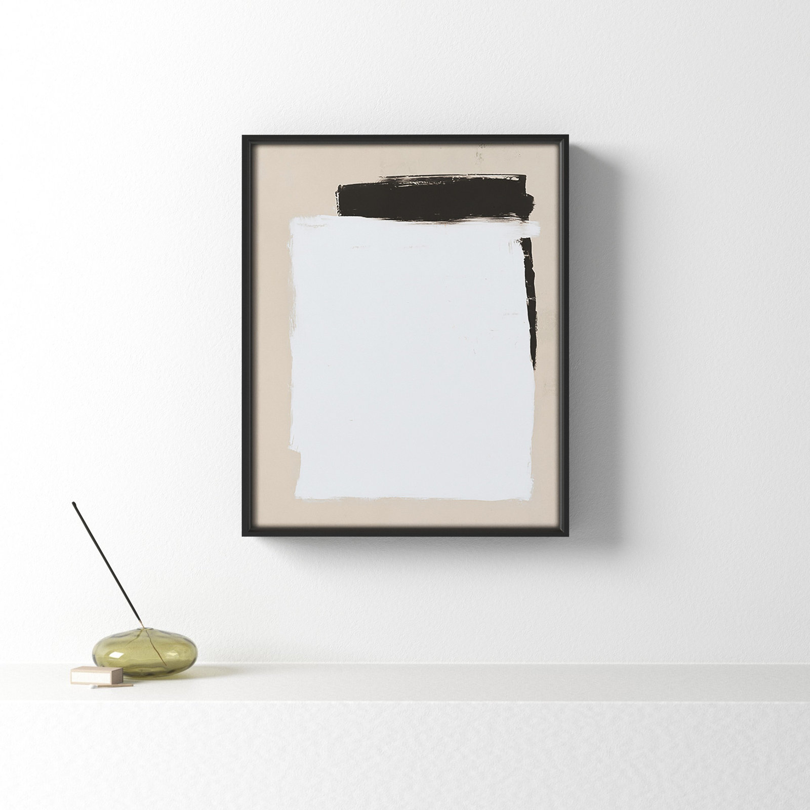 Two Mirrors, 21.5" H x 17.5" W, Framed Canvas, Black