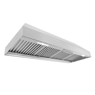 Akicon Range Hood 54 Inch, 1200 CFM Stainless Steel Range Hood Insert with 4 Speed Control, 2-LED Lights & Nightlight, Baffle Filters