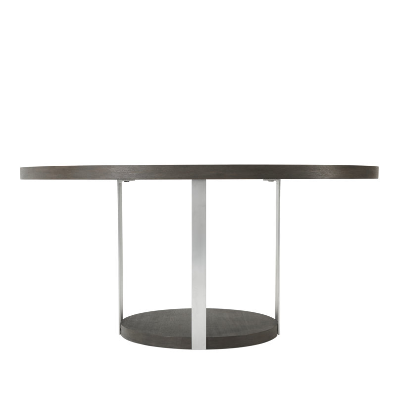 TA Studio No. 1 Round Dining Table, 30" H x 62.25" L x 62.25" W, Brushed Nickel, Anise