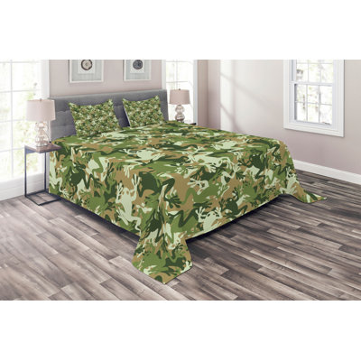 Coastal Polyester Camouflage Coverlet