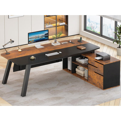 Bureau de direction 71 po avec classeur