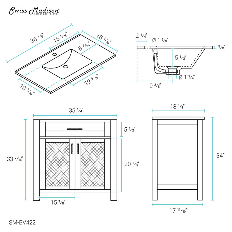 Meuble-lavabo 36 po Calice