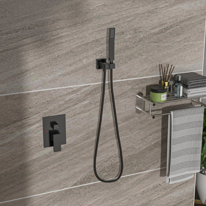 Matte Black Shower - 10 Inch Dual Head With Rainfall And Handheld, 1.8 Gpm, Stainless Steel, Wall Mounted, Innovative Design Finish, Handheld Shower, Stable Performance