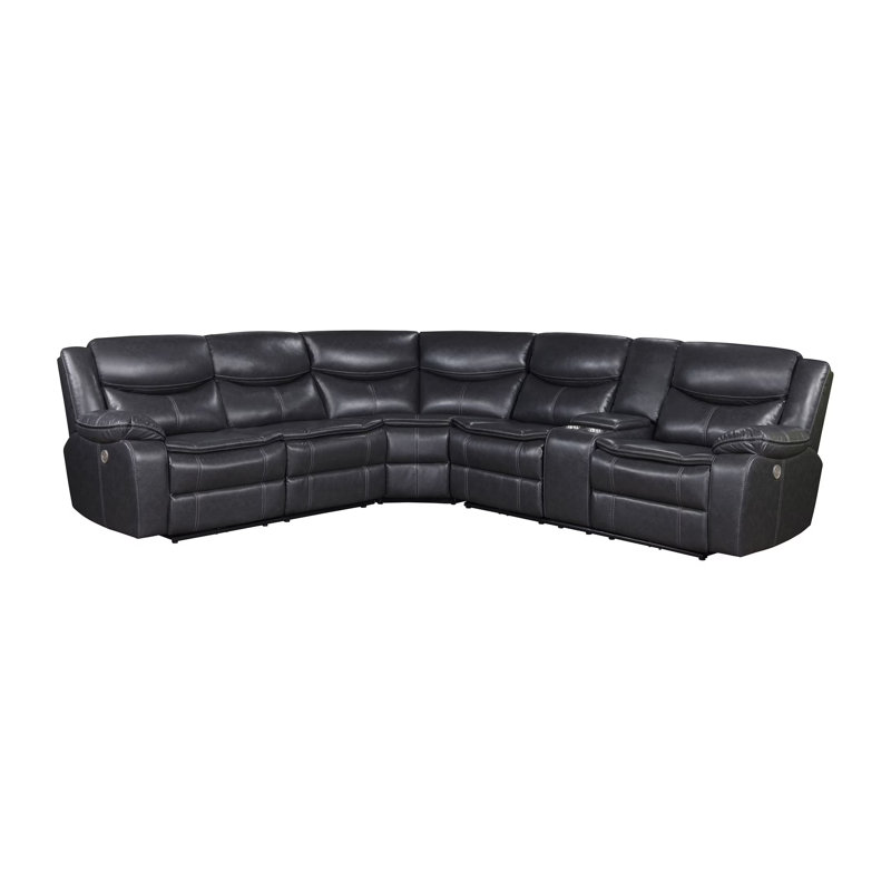 123.4" W Transitional Sectional, Dark Gray, Gray
