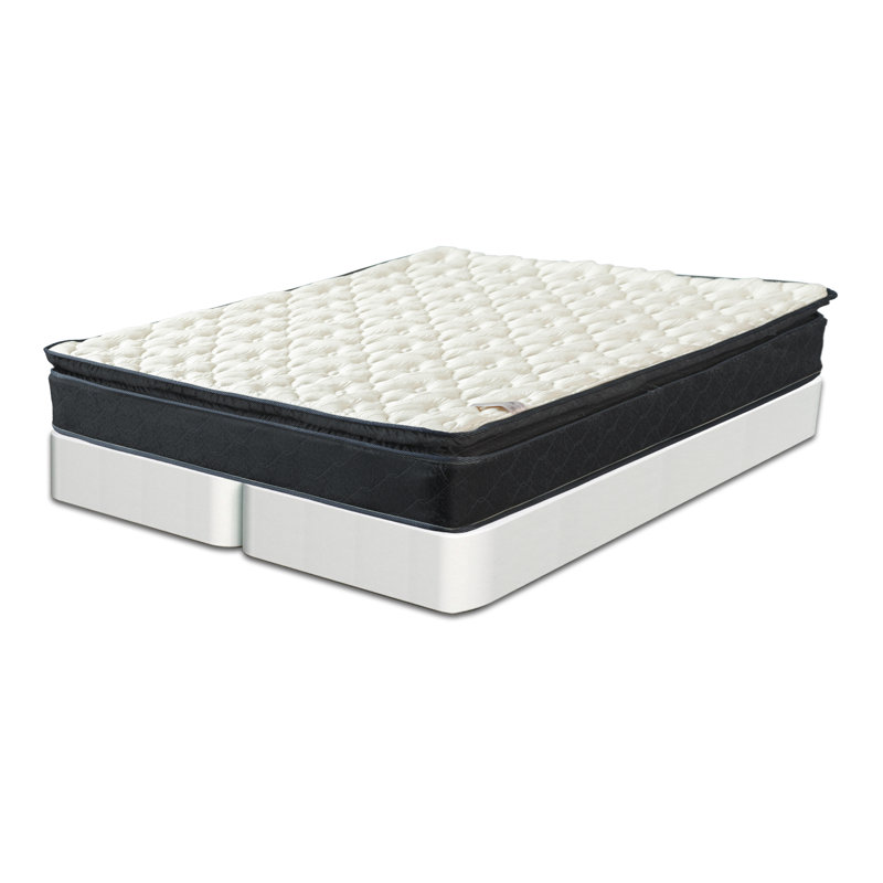 9" Medium Firm PillowTop Hybrid Mattress with Box Spring/Foundation, Low Profile (4”), Twin