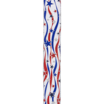 Ruban d'artisanat patriotique filaire rouge et blanc
