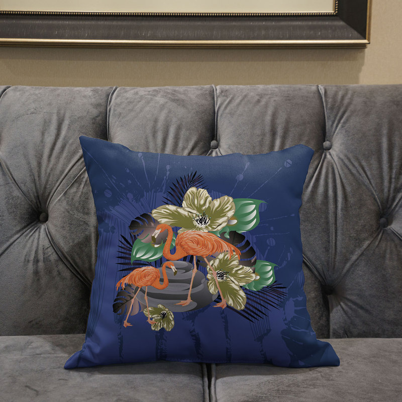 Coussin 26 x 26, Vert / noir / bleu