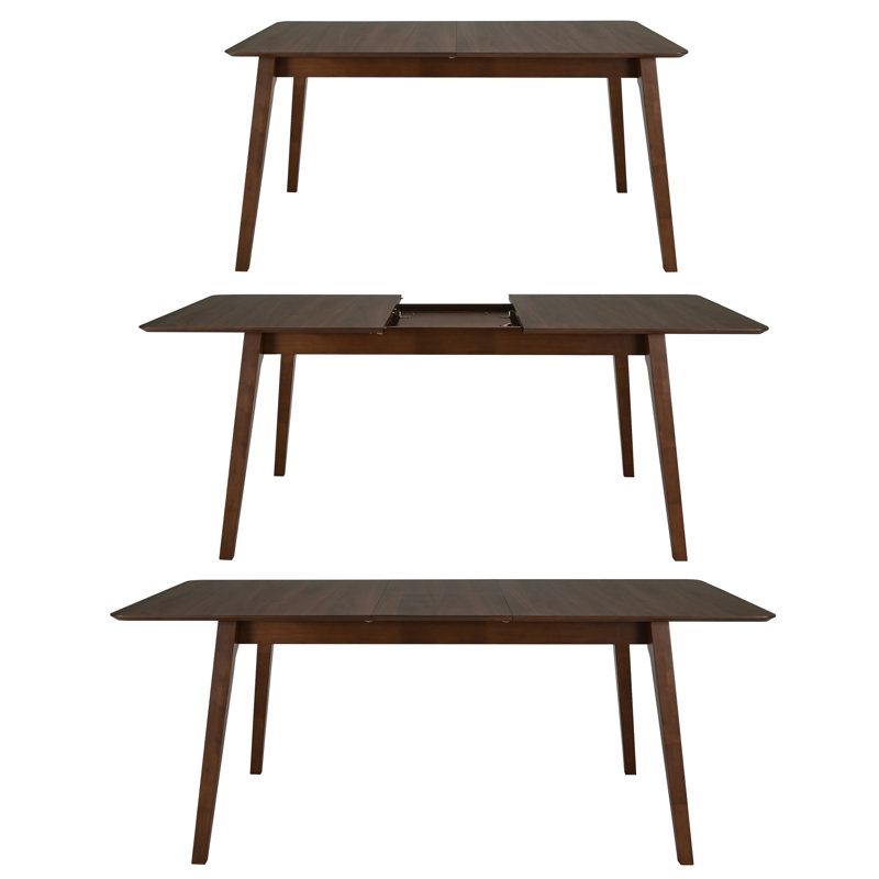 Ensemble de salle à manger extensible Masher, 5 pièces: table, 4 chaises, Noyer