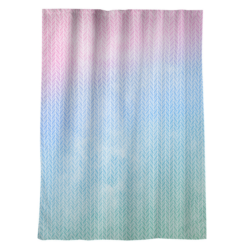 Avicia Sateen Room Darkening Curtain Single Panel, Blue/Pink/Green