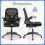 Chaise de bureau en filet avec support lombaire et accoudoirs rabattables à roulettes pour le travail-1879454987-1879454988