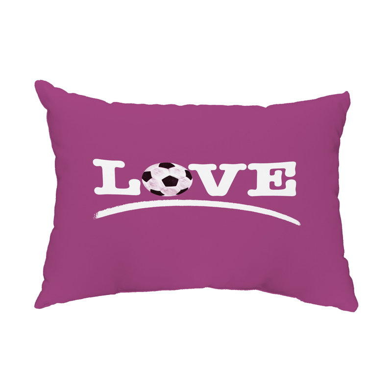  Housse et insert d'oreiller rectangulaire Love, Mauve