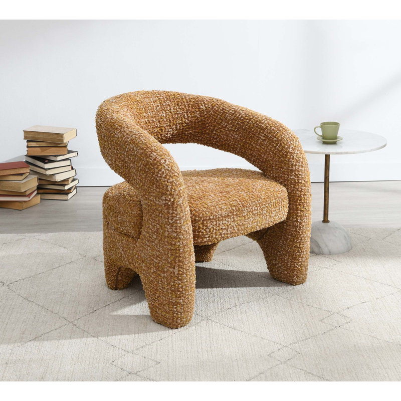 Chaise d'appoint en tweed avec duvet de plumes