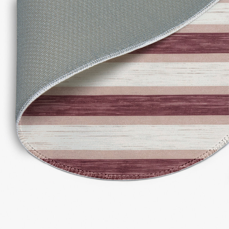 Tapis intérieur / extérieur gris HorizontalStripes, Rond 5 pi