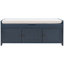 Banc de rangement avec 3 portes en forme de volet, banc à chaussures avec coussin amovible et espace de rangement caché-114198379