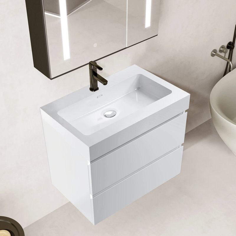 24'' Single Bathroom Vanity with Solid Surface Top