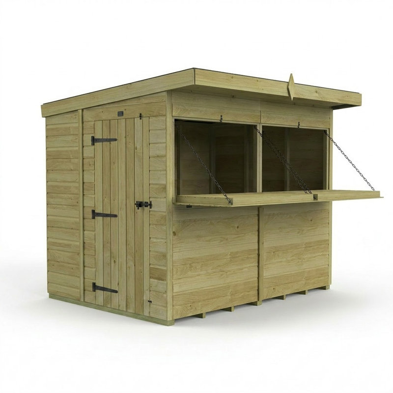Total Sheds 8ft x 6ft Apex Garden Bar Shed - Stable Door Serving Hatch - Pressure Treated Timber - UK Manufactured