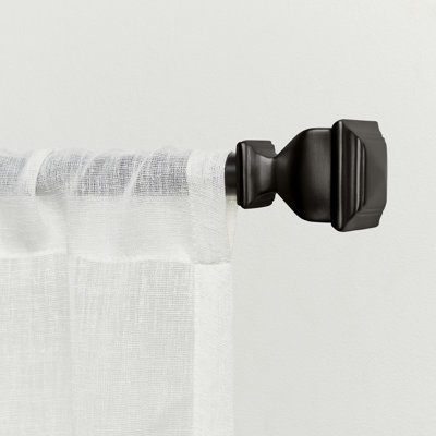 Almina 2.4'' W Metal Adjustable Single Curtain Rod with Finials