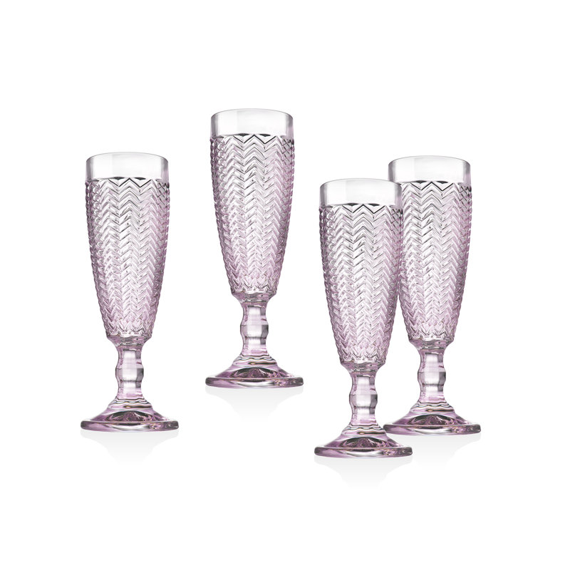 Twill 5 oz. Lead Crystal Flute, Pink