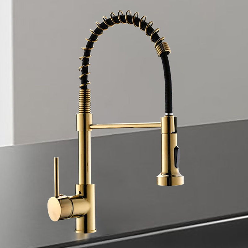 URENTO Kitchen Faucet, Black/Gold
