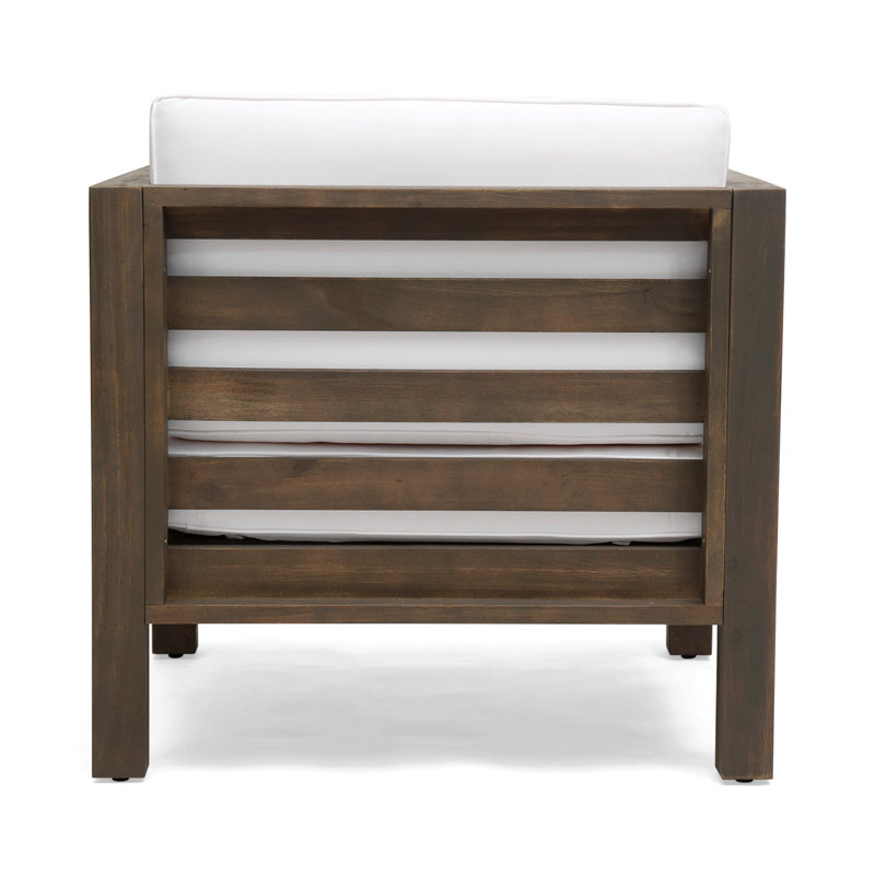 Chaise club Oana, Gris, Tissu blanc