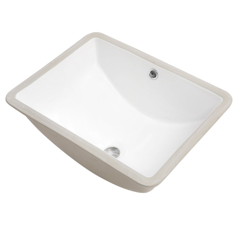 Rectangular Deep Ceramic Lavatory Vanity Sink - Pure White, Low Water Absorption, Easy Maintenance Feature White Rectangular, Bowl, To Stains And