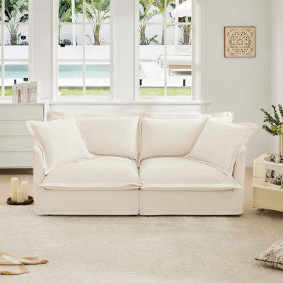 Chenille 2 Seater Deep Seat Sofa
