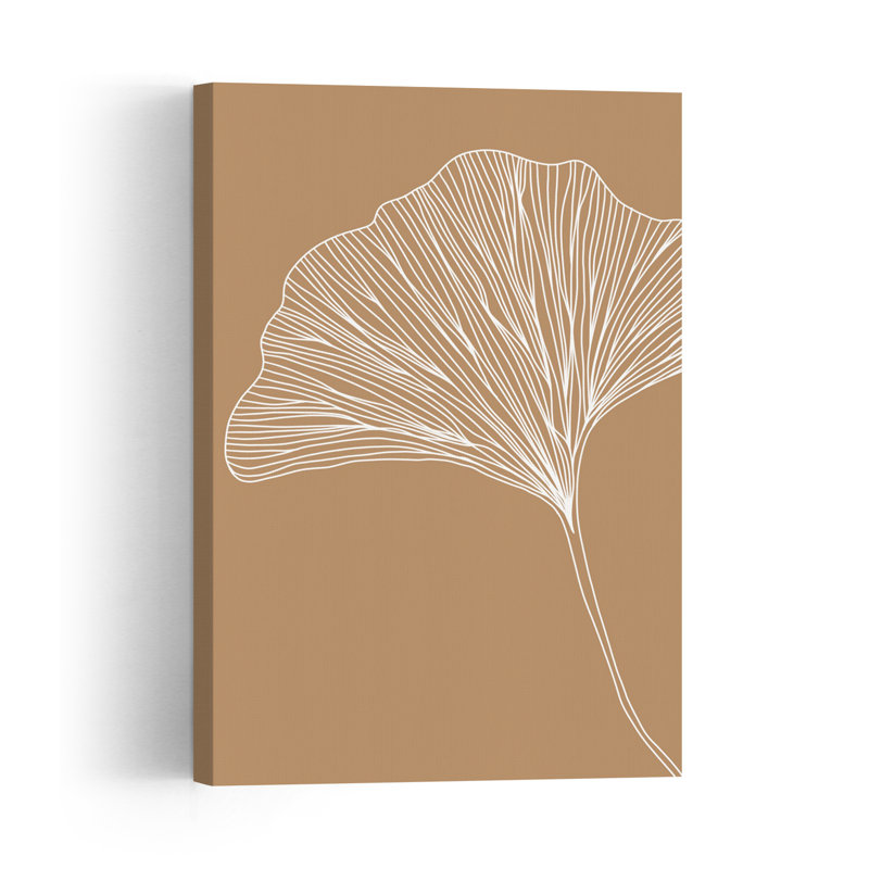 «Elegant Ginkgo Leaf Abstract Contemporary Landscape Nature», reproduction d'art murale, H 36 po x l 24 po