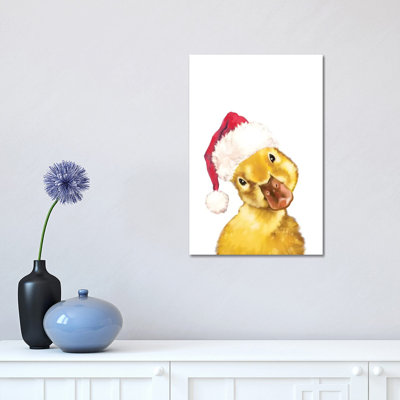 Christmas Yellow Duckling 1 Piece Wrapped Canvas Wall Art