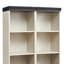 Armoire de rangement haute de style champêtre avec étagères réglables, bibliothèque en MDF imitation bois 3D avec porte coulissante de style grange-1503124270