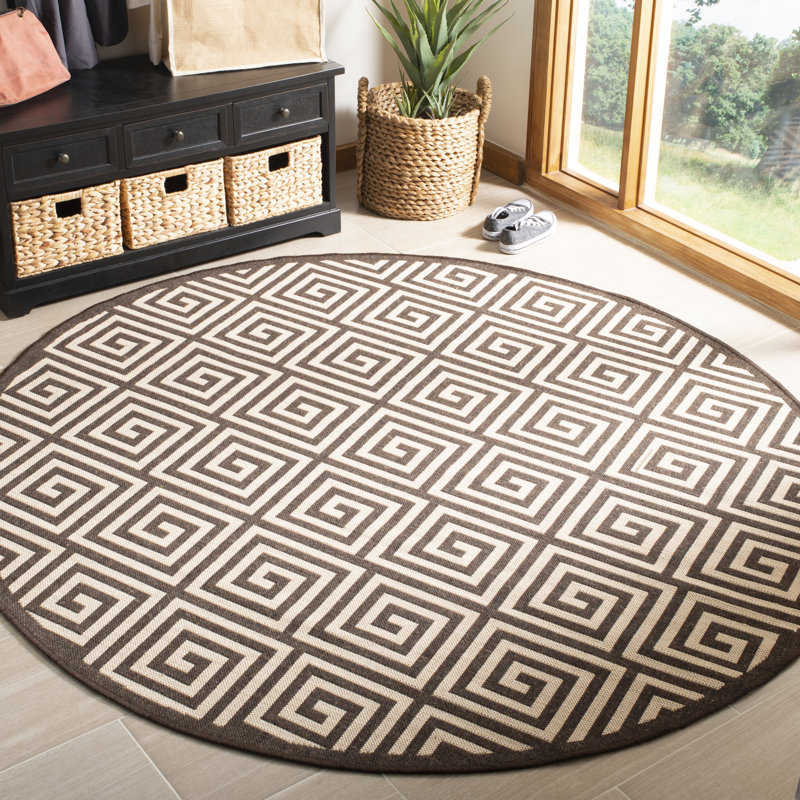 Gowanus 100 Performance Geometric Rug, Round 6'7"