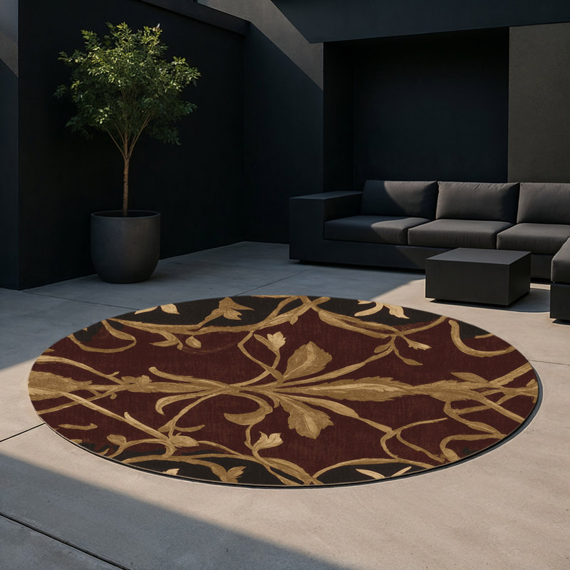 Tapis intérieur et extérieur Palatial Garden, Rond 5 pi