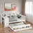 Wood Daybed With Trundle, Storage Drawers, Side Shelves And Desk-131898401-131898400