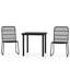 Janat 2 - Person Wicker Patio Dining Set with Square Table-1999639064