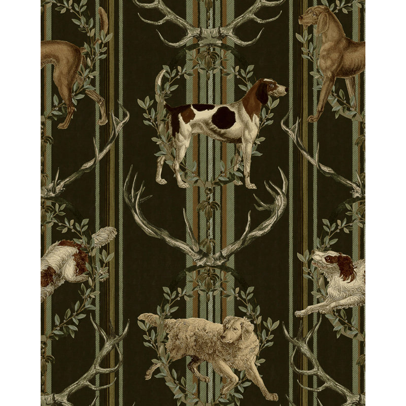 Tyrol Apres-Ski Home Wallpaper Roll, Brown/Green/Taupe/Yellow