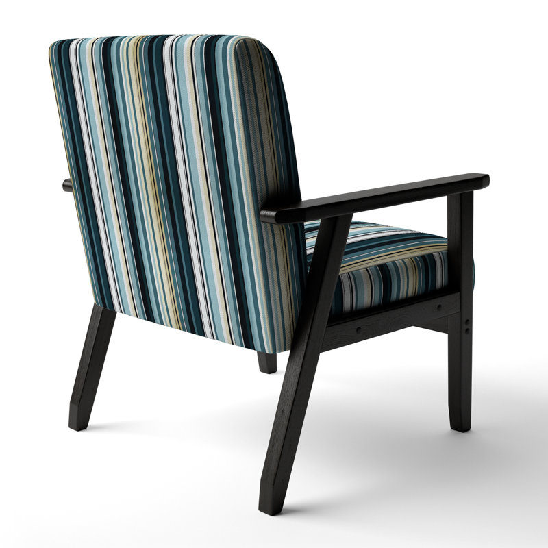 Serene Stripes - Fauteuil d'appoint rembourré à rayures et motifs