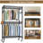 Clothes Rack Rolling Garment Rack,3 Tier Adjustable W...
