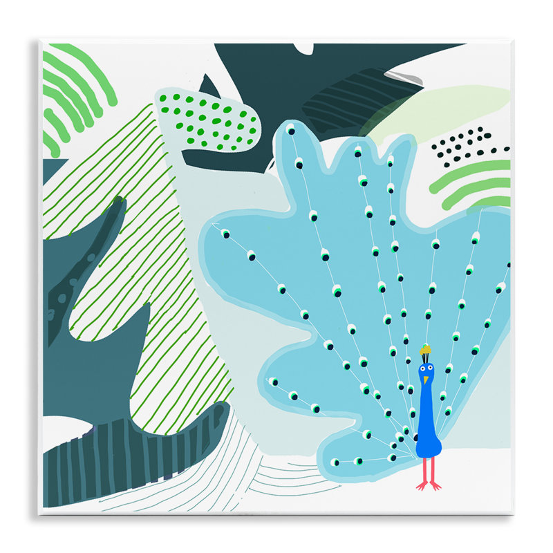 Art mural fantaisiste à motif de paon par Carla Daly