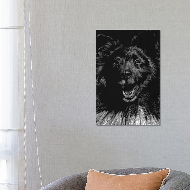 Canine Scratchboard IX by Julie T. Chapman - Wrapped Canvas Print, 66.04 cm H x 45.72 cm W