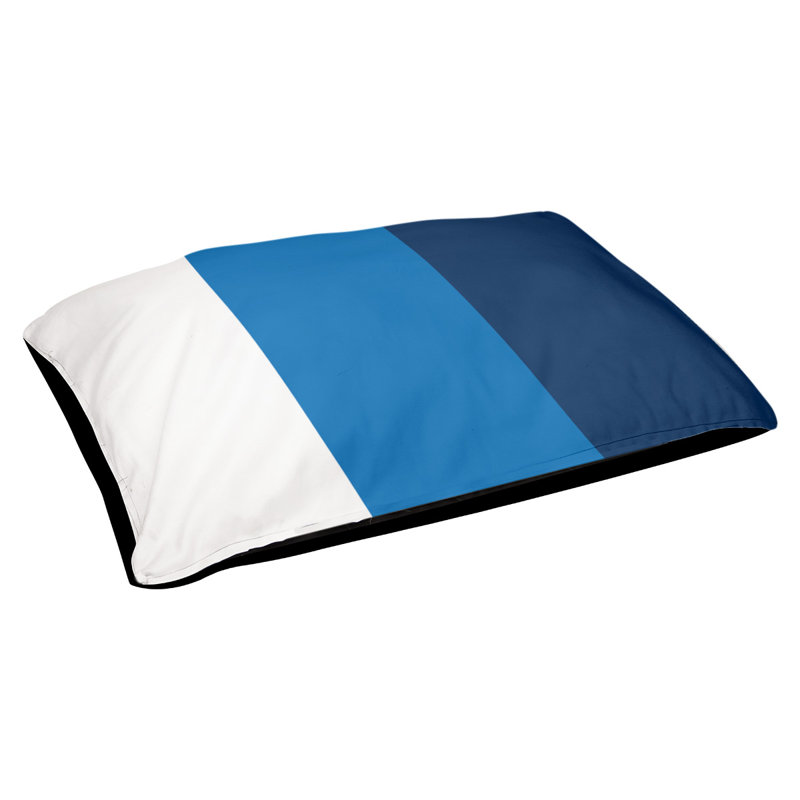 Coussin extérieur Philadelphia, Moyen (l 28 po x P 18 po x H 9,5 po), Blanc / bleu / bleu marine