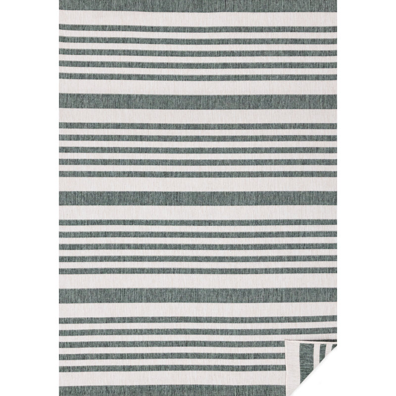 Tapis d'intérieur à rayures 5 pi x 8 pi (5 pi 3 po x 7 pi 7 po) Green Branch, contemporain et moderne - salon, chambre à coucher, salle à manger et cuisine